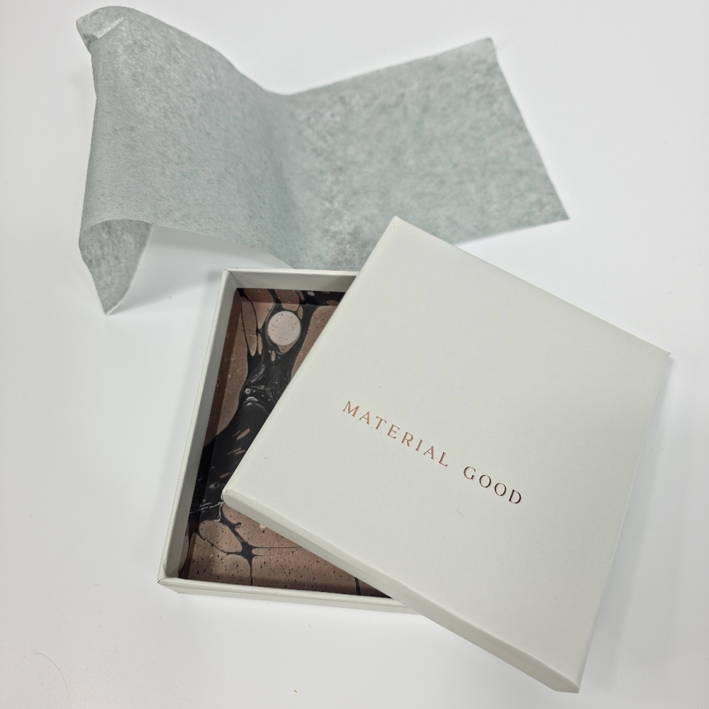 Material Good Jewelry Gift Box White Empty Marble Pattern Interior 4.5"x 5"